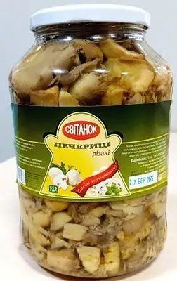 Шампиньоны "Свитанок" 1.5 кг консервированные (резанные) 80_019 фото